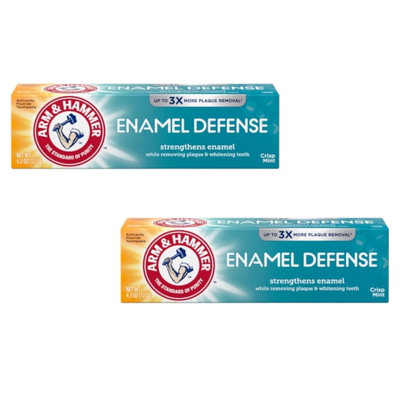 ARM & HAMMER Bright & Strong Truly Radiant Toothpaste, Crisp Mint, 4.3 oz (Pack of 2)