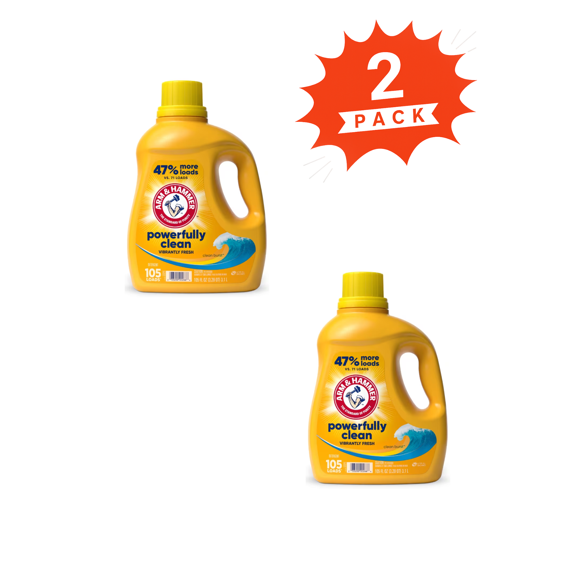 ARM & HAMMER Clean Burst Liquid Laundry Detergent (Pack 2) - 210 Loads, 210fl