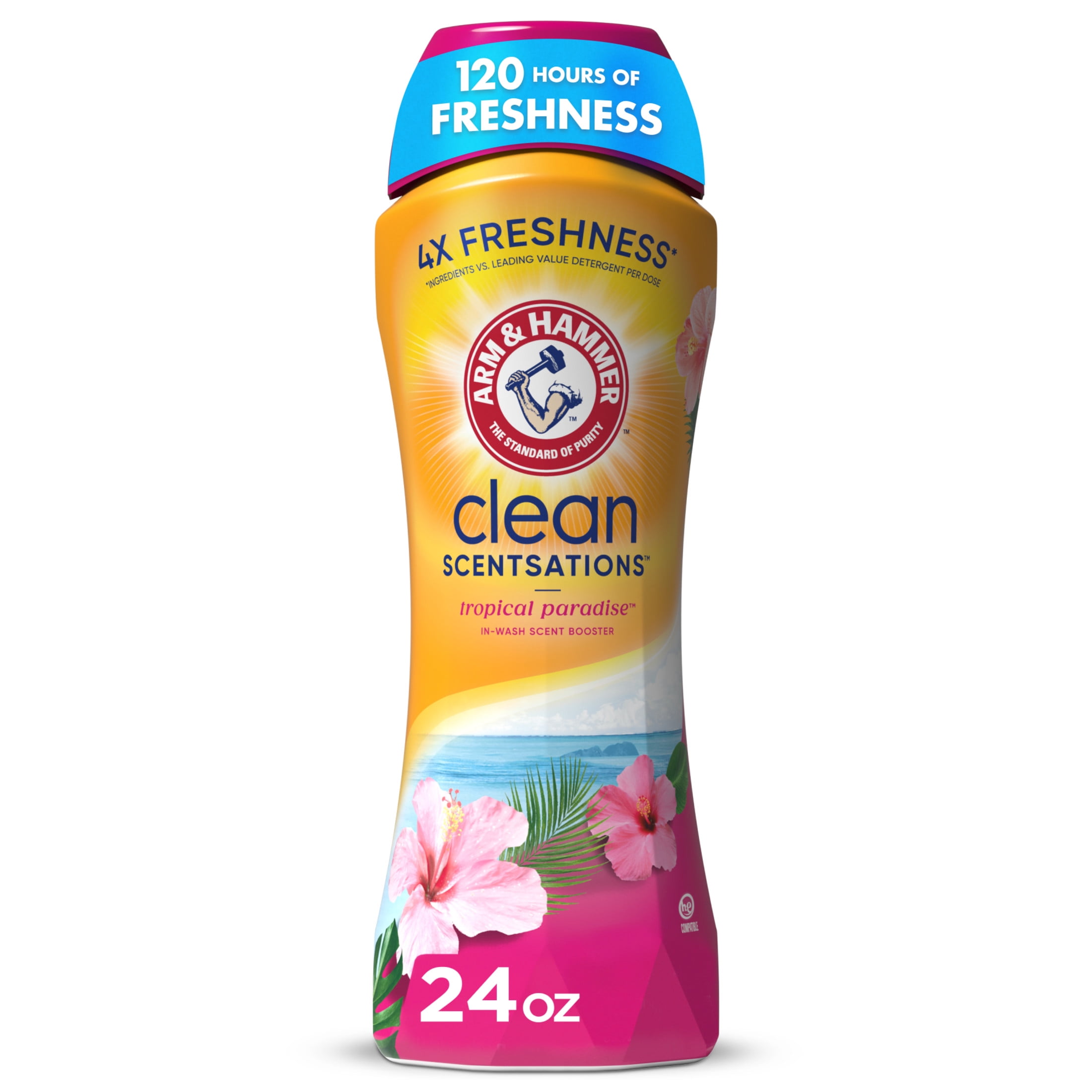 ARM & HAMMER Clean Scentsations In-Wash Scent Booster, Laundry Scent Booster Tropical Paradise scent, 24 Oz