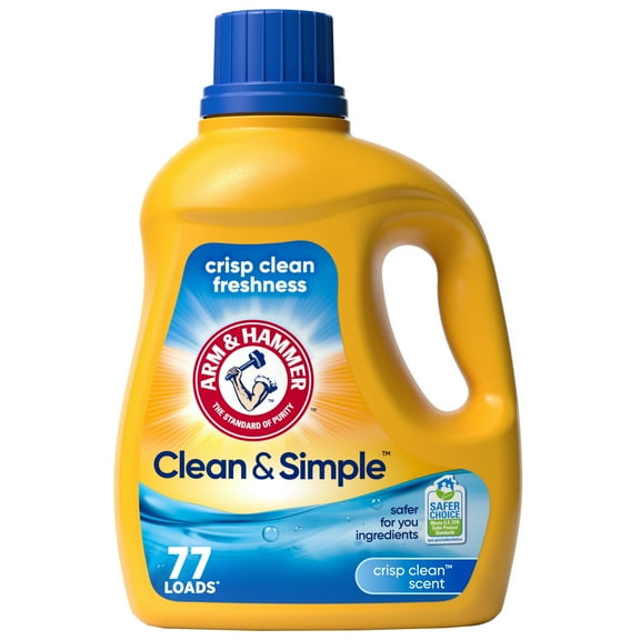 ARM & HAMMER Clean & Simple, AIS177 Loads Liquid Laundry Detergent, 100.5 Fl oz