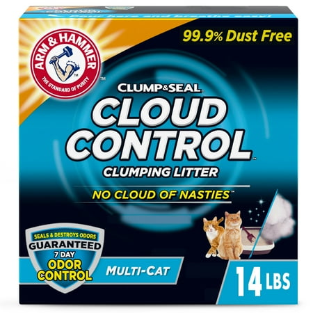 ARM & HAMMER Cloud Control Multi-Cat Clumping Cat Litter with Hypoallergenic Light Scent, 14 lb