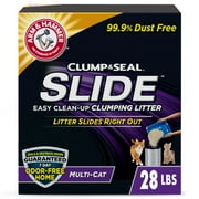 ARM & HAMMER Clump & Seal SLIDE Cat Litter, Easy Clean-up Multi-Cat Clumping Litter, 28 lbs