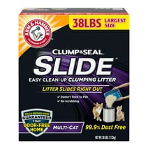 ARM & HAMMER Clump & Seal SLIDE Cat Litter, Easy Clean-up Multi-Cat Clumping Litter, 38 lbs