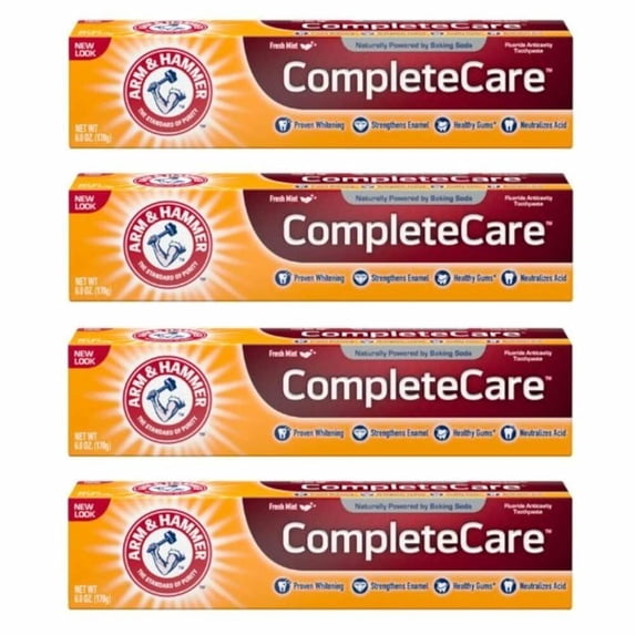 ARM & HAMMER Complete Care Fluoride Anticavity Toothpaste, Fresh Mint 6 oz (Pack of 4)