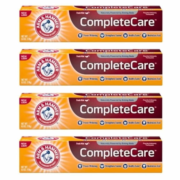 ARM & HAMMER Complete Care Fluoride Anticavity Toothpaste, Fresh Mint 6 oz (Pack of 4)