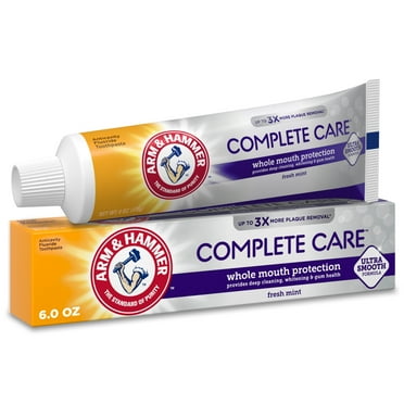 ARM & HAMMER Complete Care Toothpaste, Teeth Whitening Toothpaste with Baking Soda, Fluoride, Whole Mouth Protection, Fresh Mint Flavor, 6.0 oz