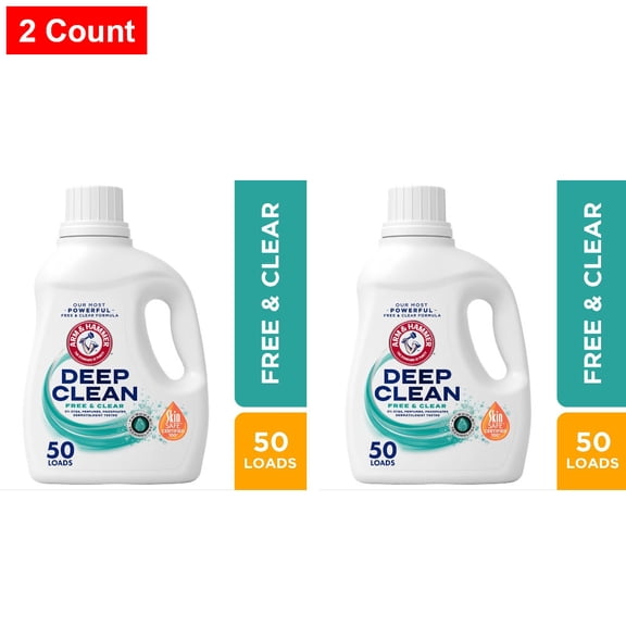 ARM & HAMMER Deep Clean Free & Clear Liquid Laundry Detergent 75 fl oz - 2 count