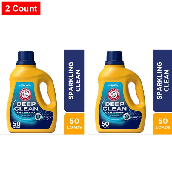 ARM & HAMMER Deep Clean Stain Formula Sparkling Clean Liquid Laundry Detergent 75 fl oz - 2 count