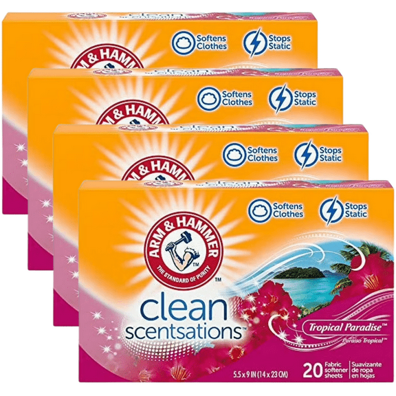 ARM & HAMMER Dryer Sheets (4 Pack) 80 sheets