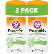 ARM & HAMMER Essentials Deodorant, Fresh Rosemary Lavender, with Natural Deodorizers, 2.5 oz, 2 Ct