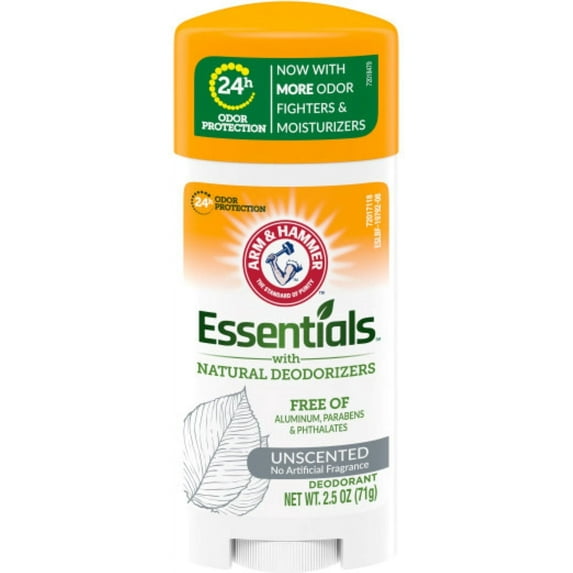 ARM & HAMMER Essentials Natural Deodorant Unscented 2.50 oz (Pack of 4)
