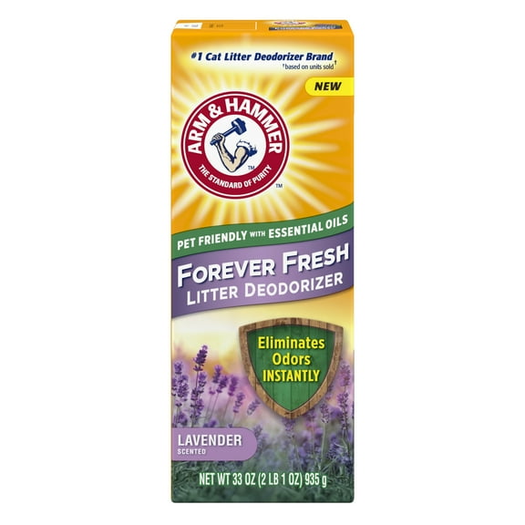 ARM & HAMMER Forever Fresh Cat Litter Deodorizer, Pet-Friendly Lavender Scent, 33 oz
