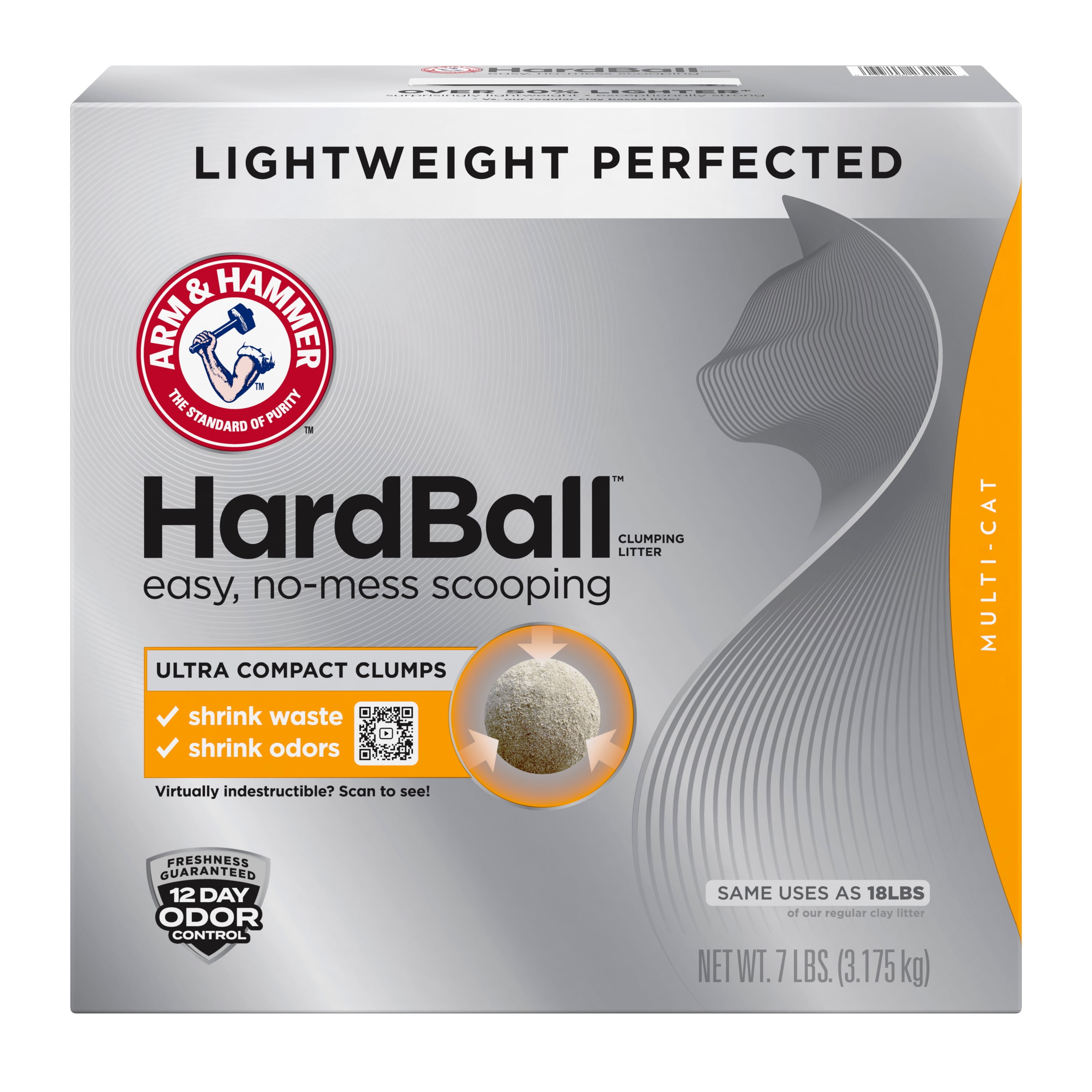 ARM & HAMMER Hardball Lightweight Cat Litter, Clumping, NoMess