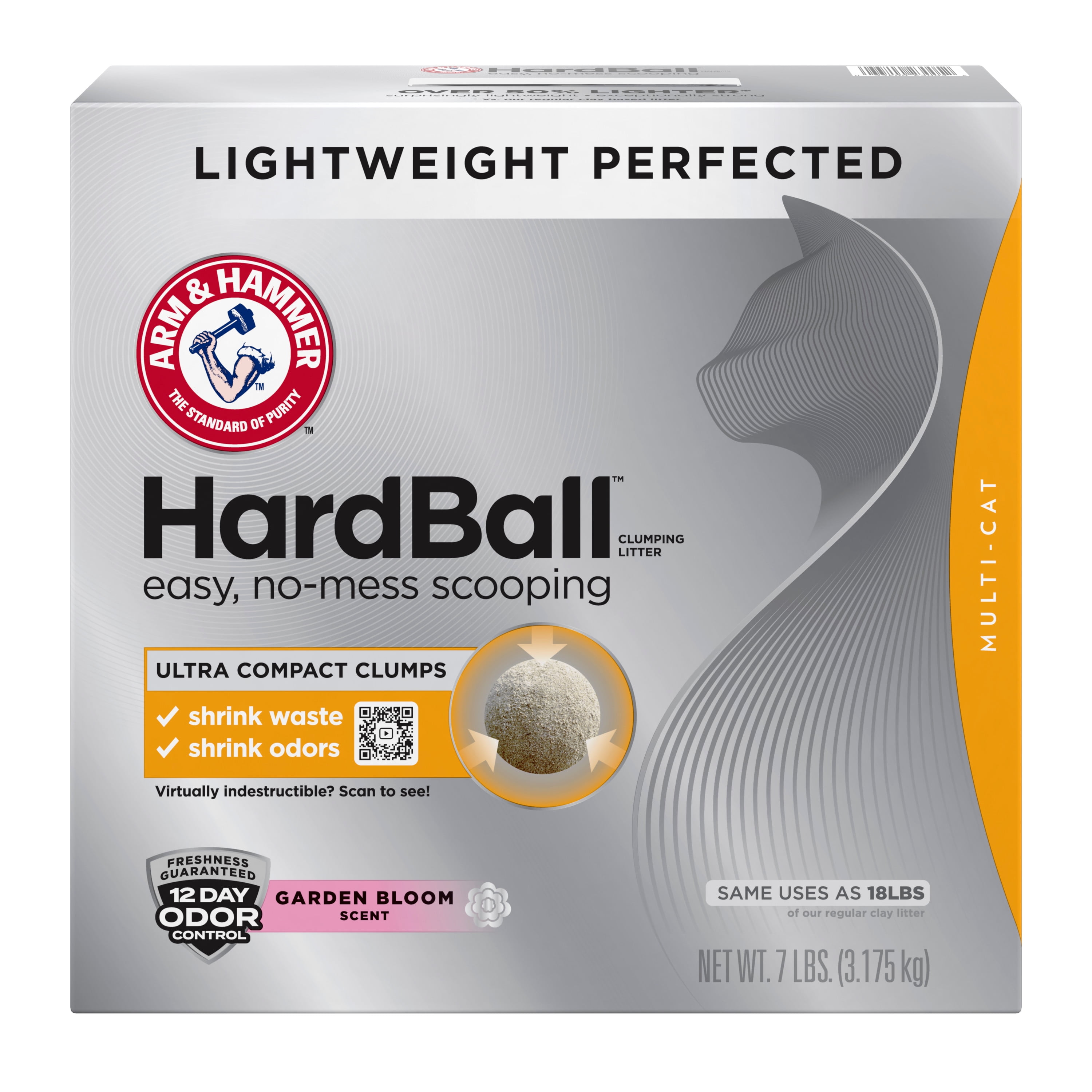 ARM & HAMMER Hardball Lightweight Cat Litter, Clumping, NoMess