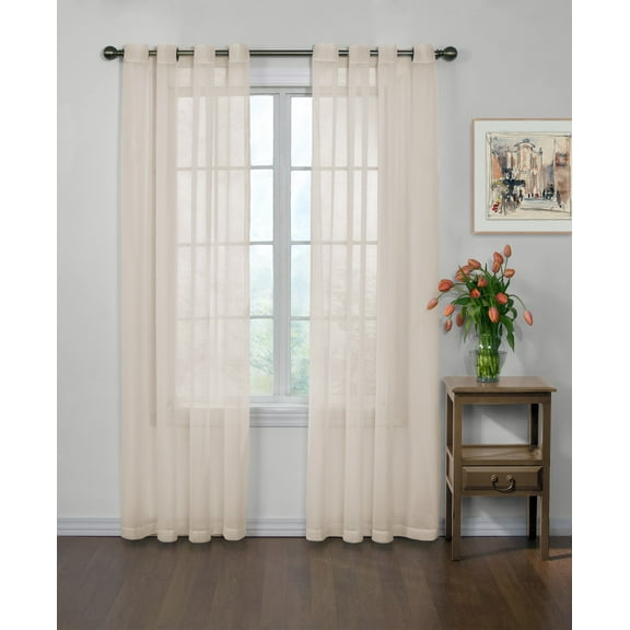 ARM & HAMMER Ivory Odor-Neutralizing Sheer Voile Curtain, 59” x 120”