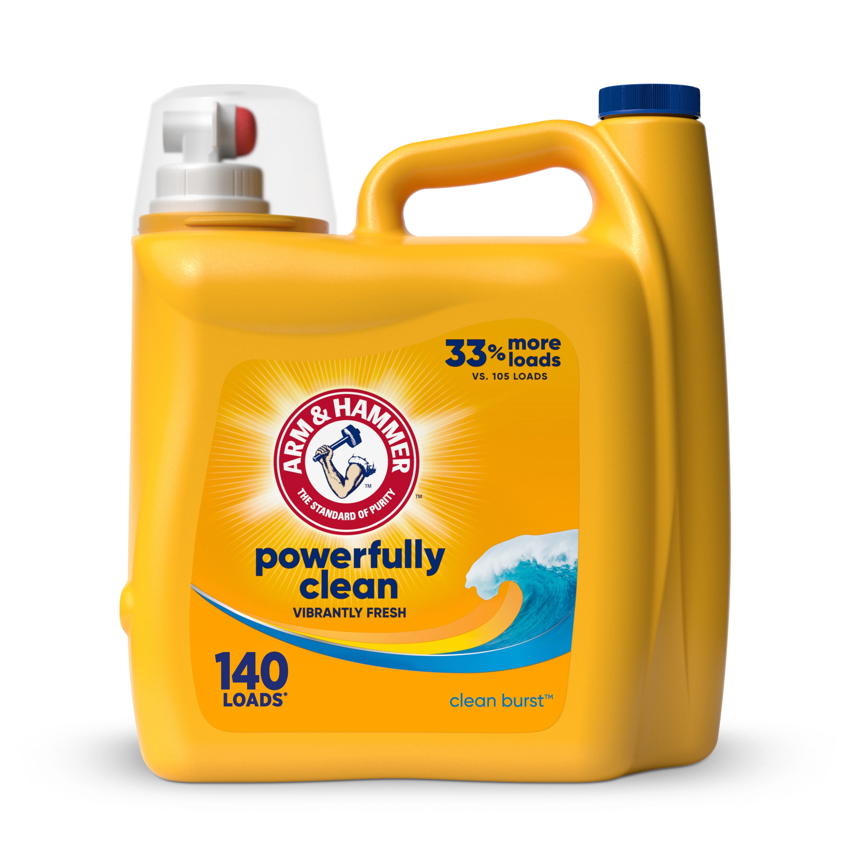 ARM & HAMMER Liquid Laundry Detergent Soap, Clean Burst Fresh, 140 fl