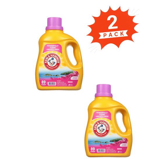 ARM & HAMMER Liquid Laundry Detergent Tropical Paradise (Pack 2) - 178 Loads, 205floz