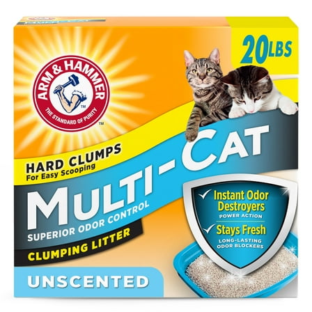 ARM & HAMMER Multi-Cat Clumping Litter Unscented, 20 lb
