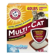 ARM & HAMMER Multi-Cat Superior Odor Control with Clean Burst Clumping Cat Litter, 40 lb