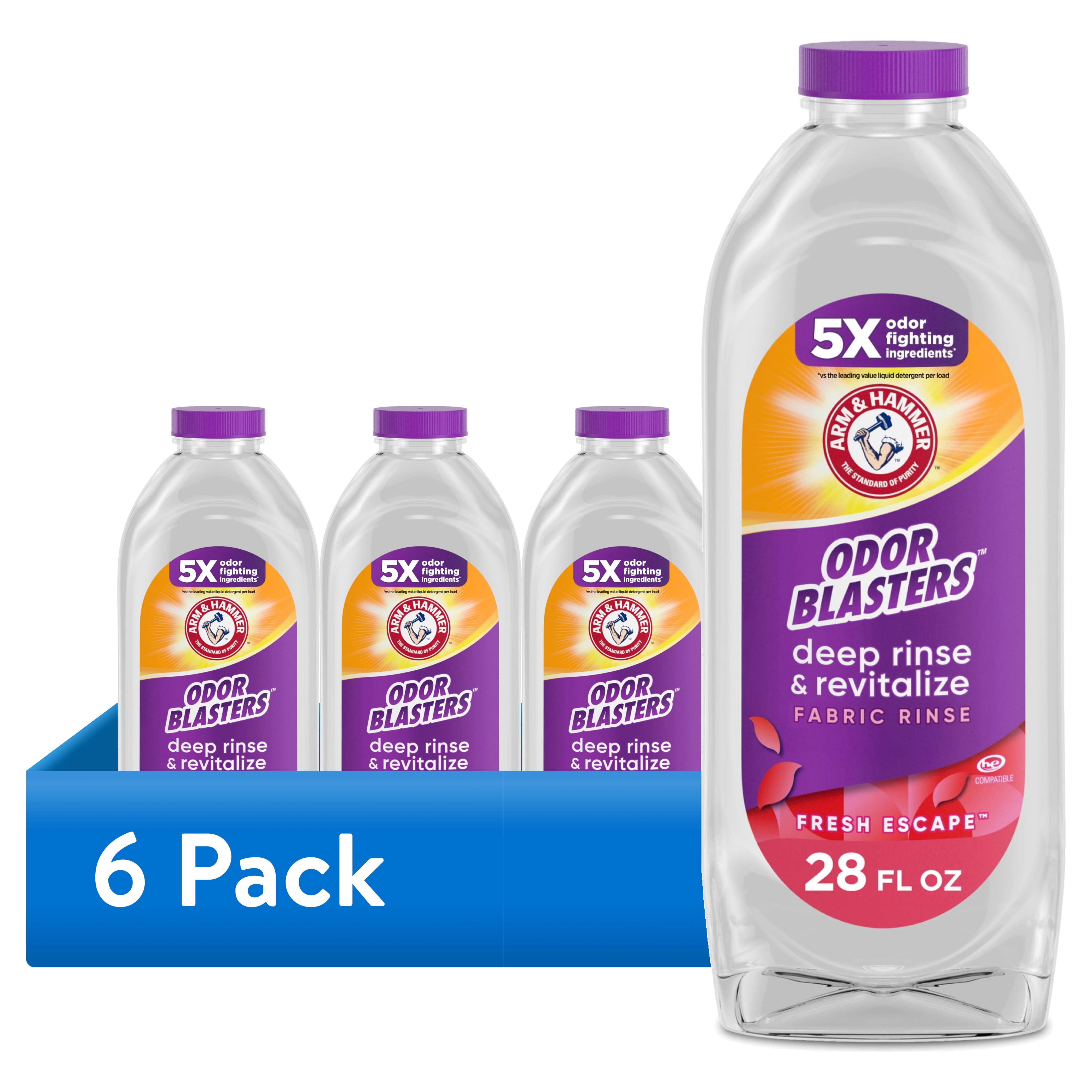(6 pack) ARM & HAMMER Odor Blasters Deep Rinse and Revitalize Fabric Rinse, Fresh Escape, 28 fl oz