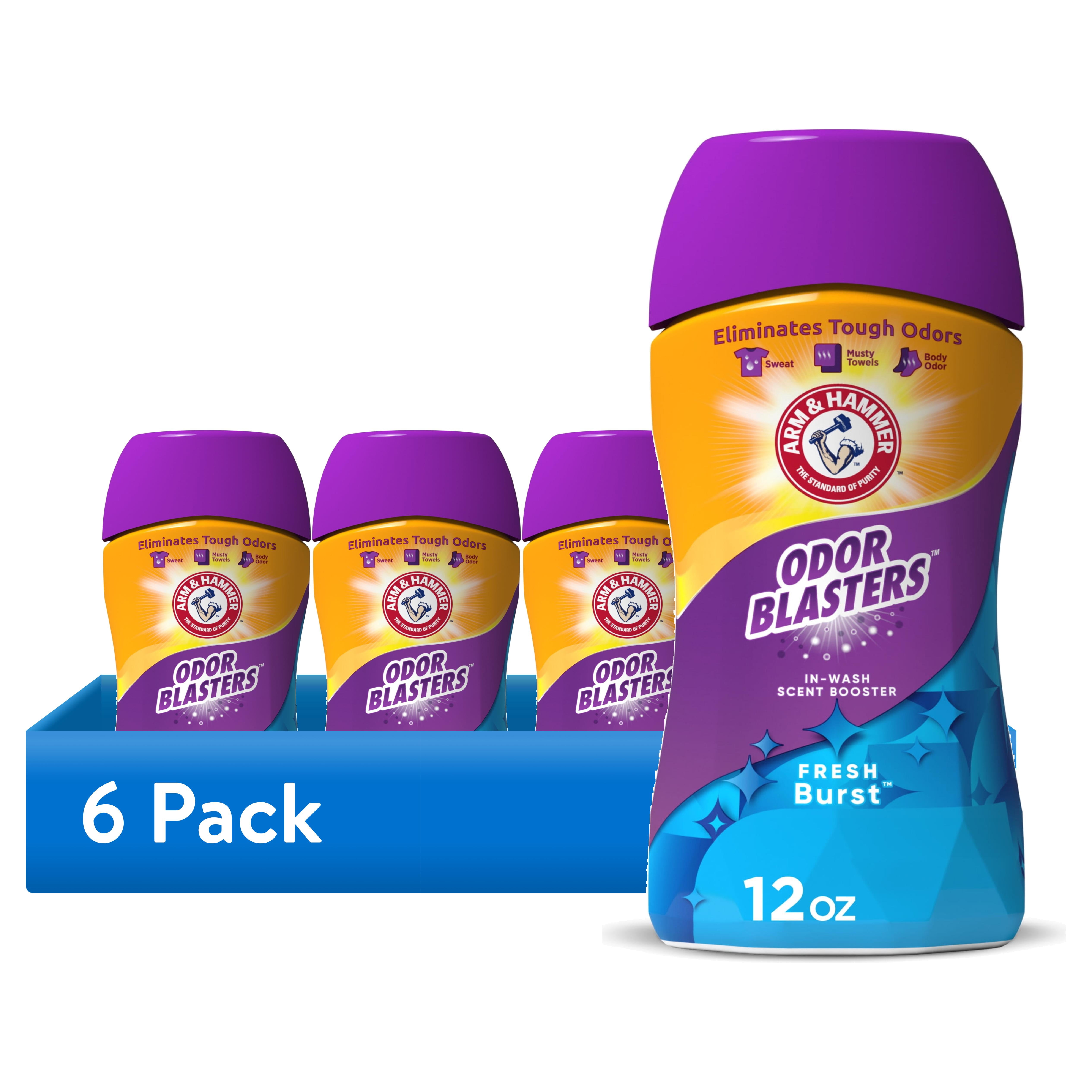 (6 pack) ARM & HAMMER Odor Blasters In-Wash Scent Booster, Laundry Scent Booster Fresh Burst Scent, 12 Oz