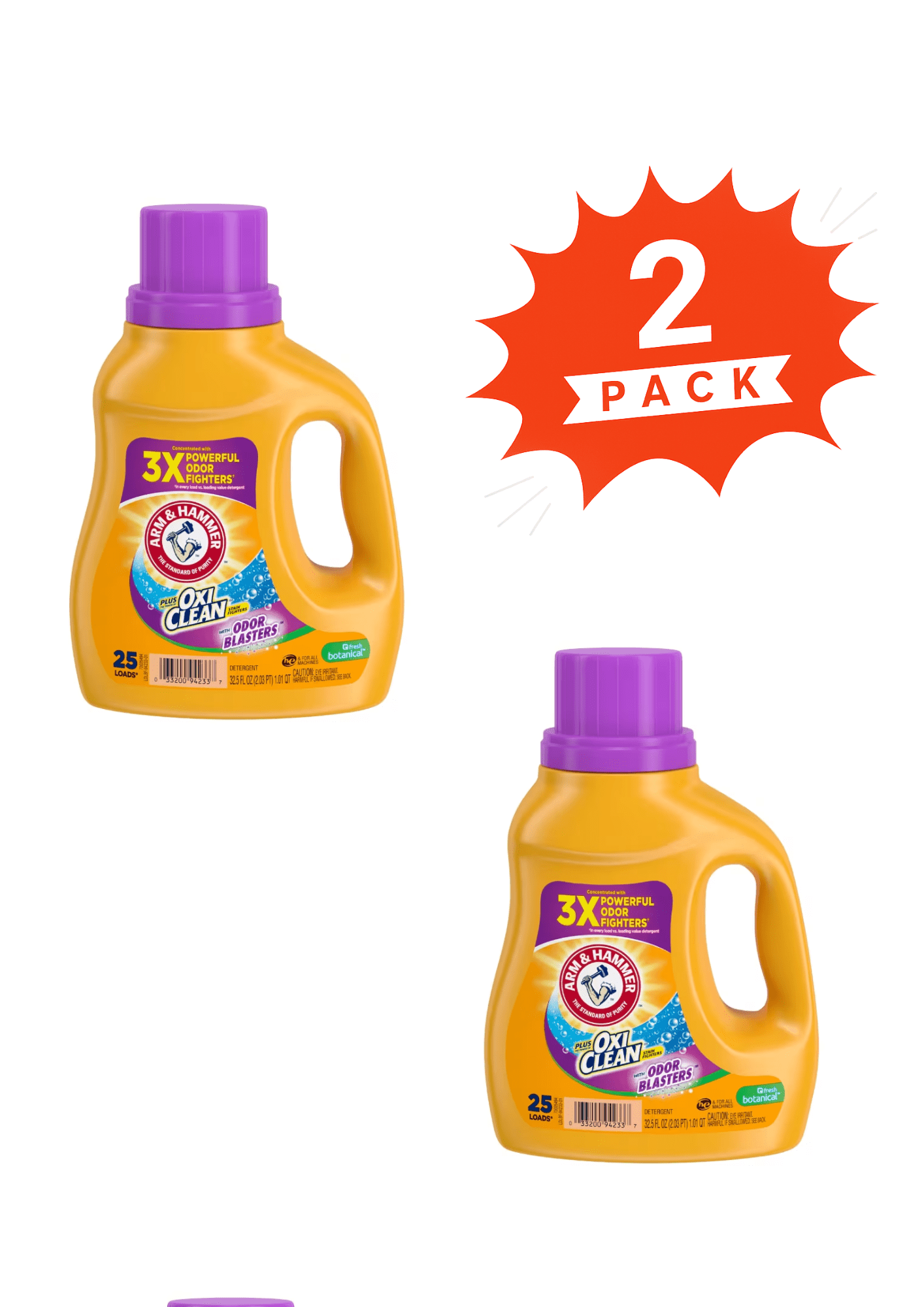 ARM & HAMMER OxiClean Fresh Botanical Liquid Laundry Detergent (Pack 2) - 50 Loads, 65floz