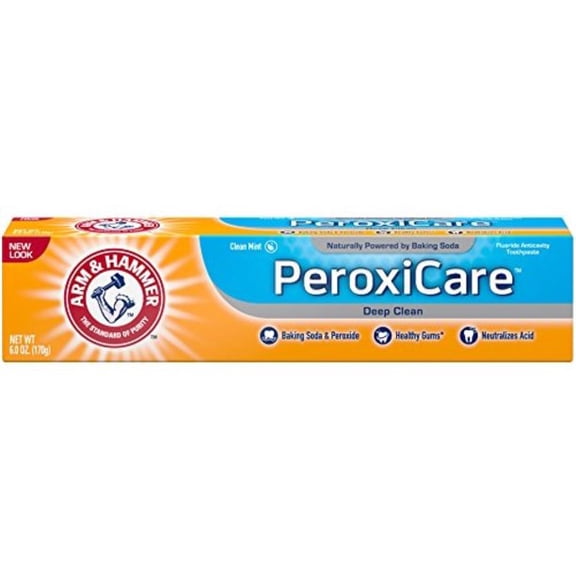 ARM & HAMMER PeroxiCare Tartar Control Toothpaste Baking Soda & Peroxide, Fresh Mint 6 oz (Pack of 3)