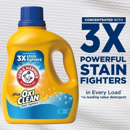 ARM & HAMMER Plus OxiClean Liquid Laundry Detergent, Fresh Scent