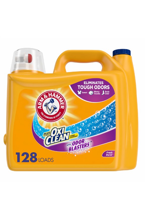 Plus OxiClean Odor Blasters Fresh Burst, 128 Loads Liquid Laundry Detergent, 224 Fl oz