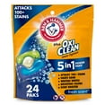 thumbnail image 1 of ARM & HAMMER Plus OxiClean Stain Fighters: 5-in-1 Laundry Detergent Power Paks, Laundry Stain Remover, Attacks 100 Plus Stains, Fresh Scent, 24 Count, 1 of 14