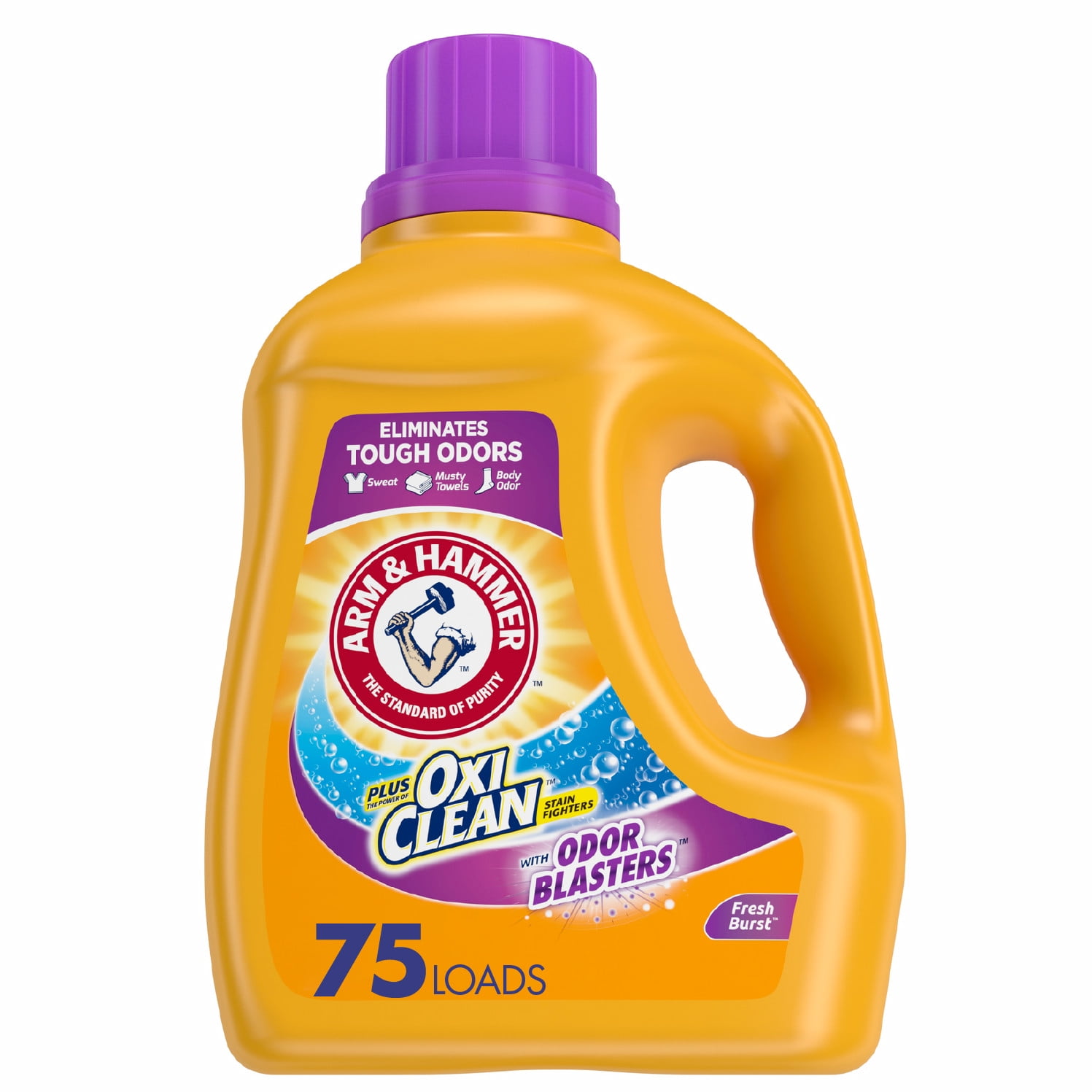 ARM & HAMMER Plus OxiClean with Odor Blasters Fresh Burst Liquid Laundry Detergent, 118.1 Fl Oz