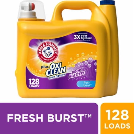 ARM & HAMMER Plus OxiClean with Odor Blasters Fresh Burst Liquid Laundry Detergent, 166.5 fl oz