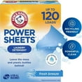 thumbnail image 1 of ARM & HAMMER Power Sheets Laundry Detergent, Fresh Breeze 60 ct, up to 120 small loads (2 Pack), 1 of 1