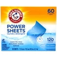 thumbnail image 1 of Power Sheets Laundry Detergent, Fresh Breeze Scent, Dissolves in Wash Temps, Lightweight and Travel-Ready, 60ct, Up to 120 Sm Loads, 1 of 4