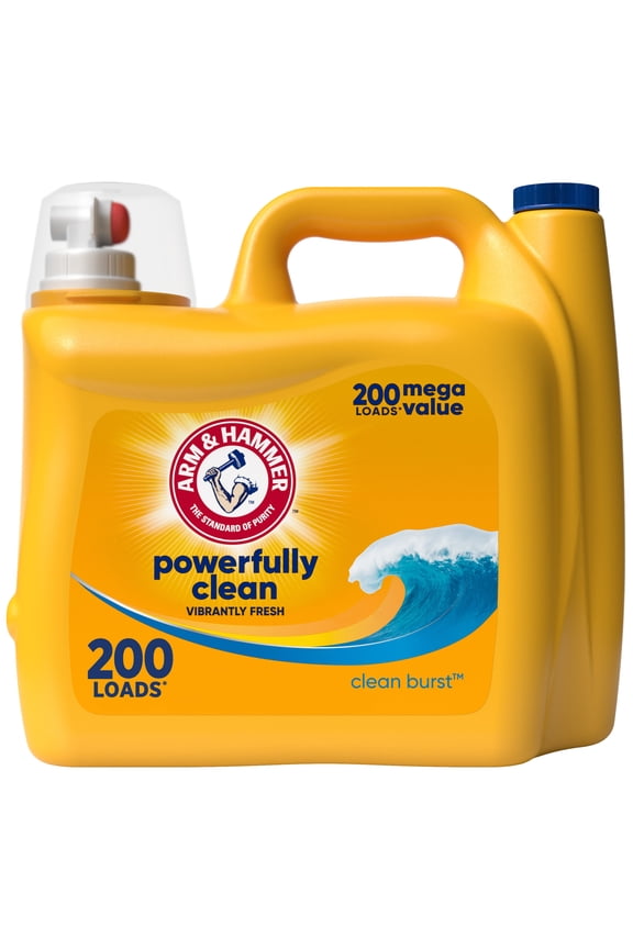 Powerfully Clean Liquid Laundry Detergent Soap, Clean Burst, 200 fl oz, 200 Loads