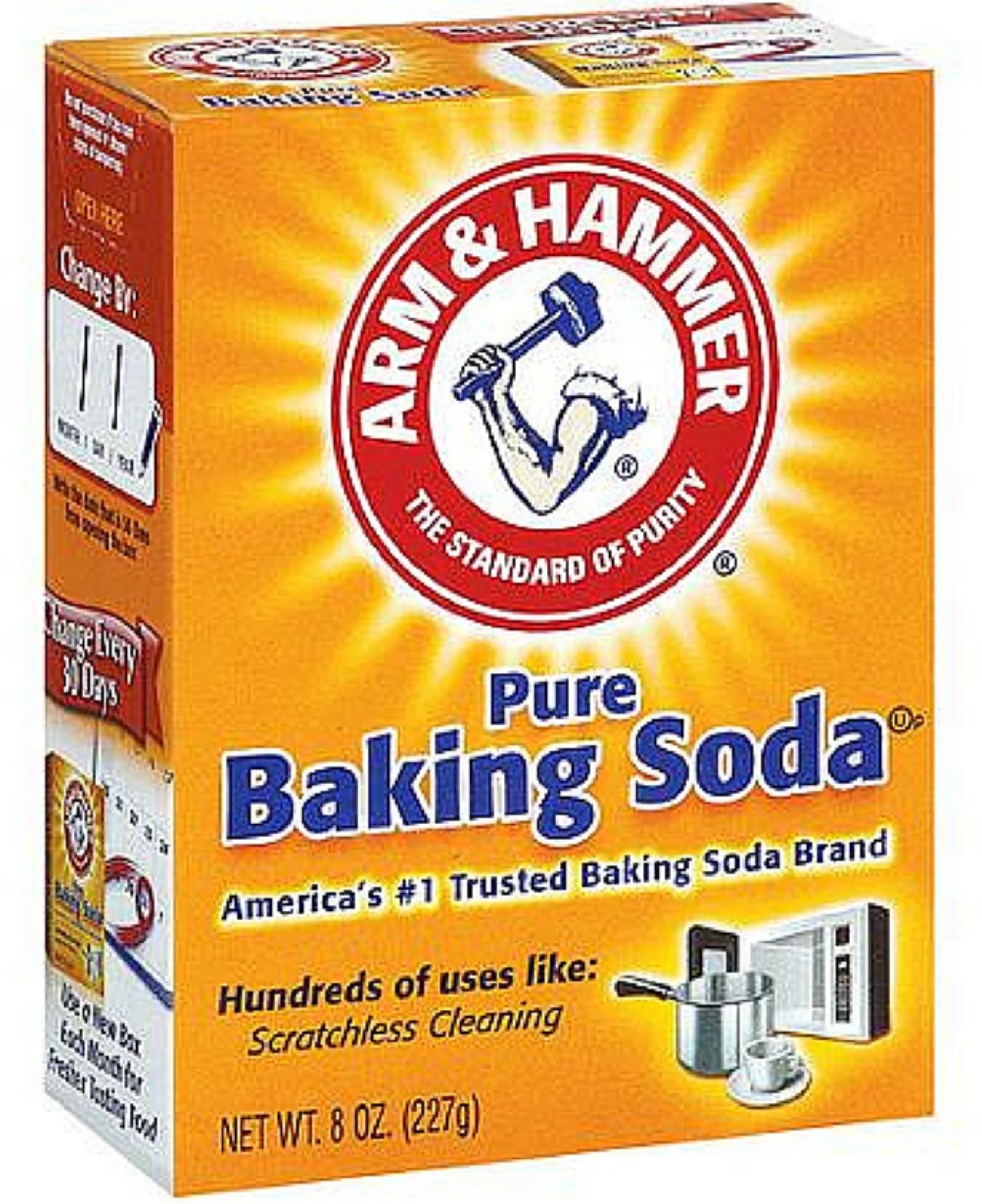 ARM & HAMMER Pure Baking Soda 8 oz, Boxed Pack of 3, Trusted Brand, For Baking, Cleaning