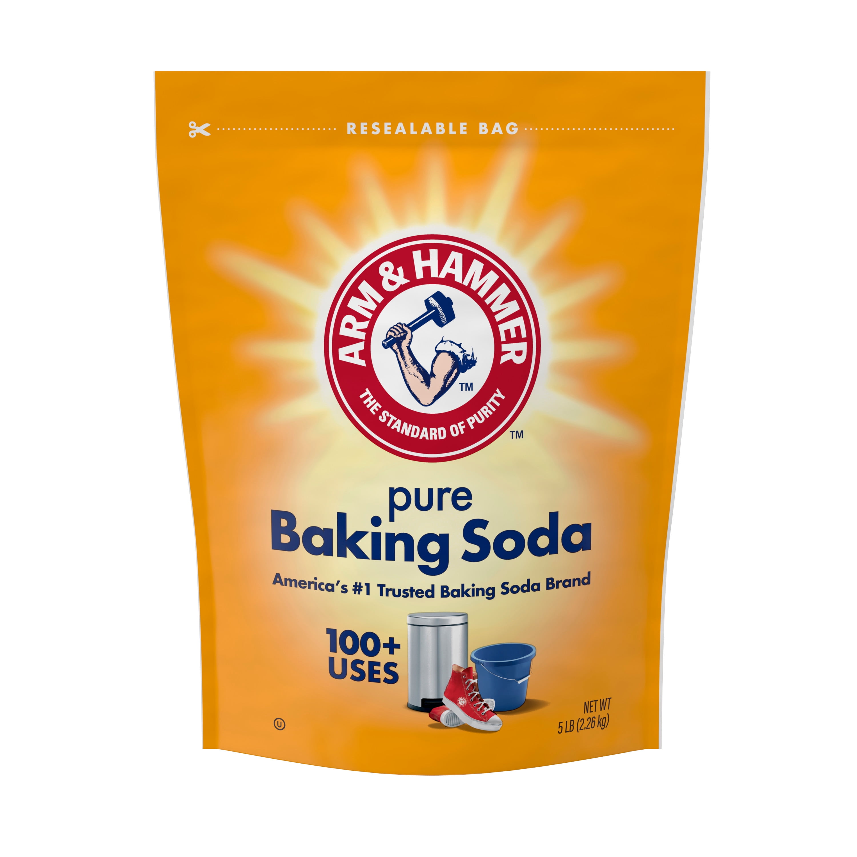 ARM & HAMMER Pure Baking Soda, For Baking, Cleaning & Deodorizing, 5lb