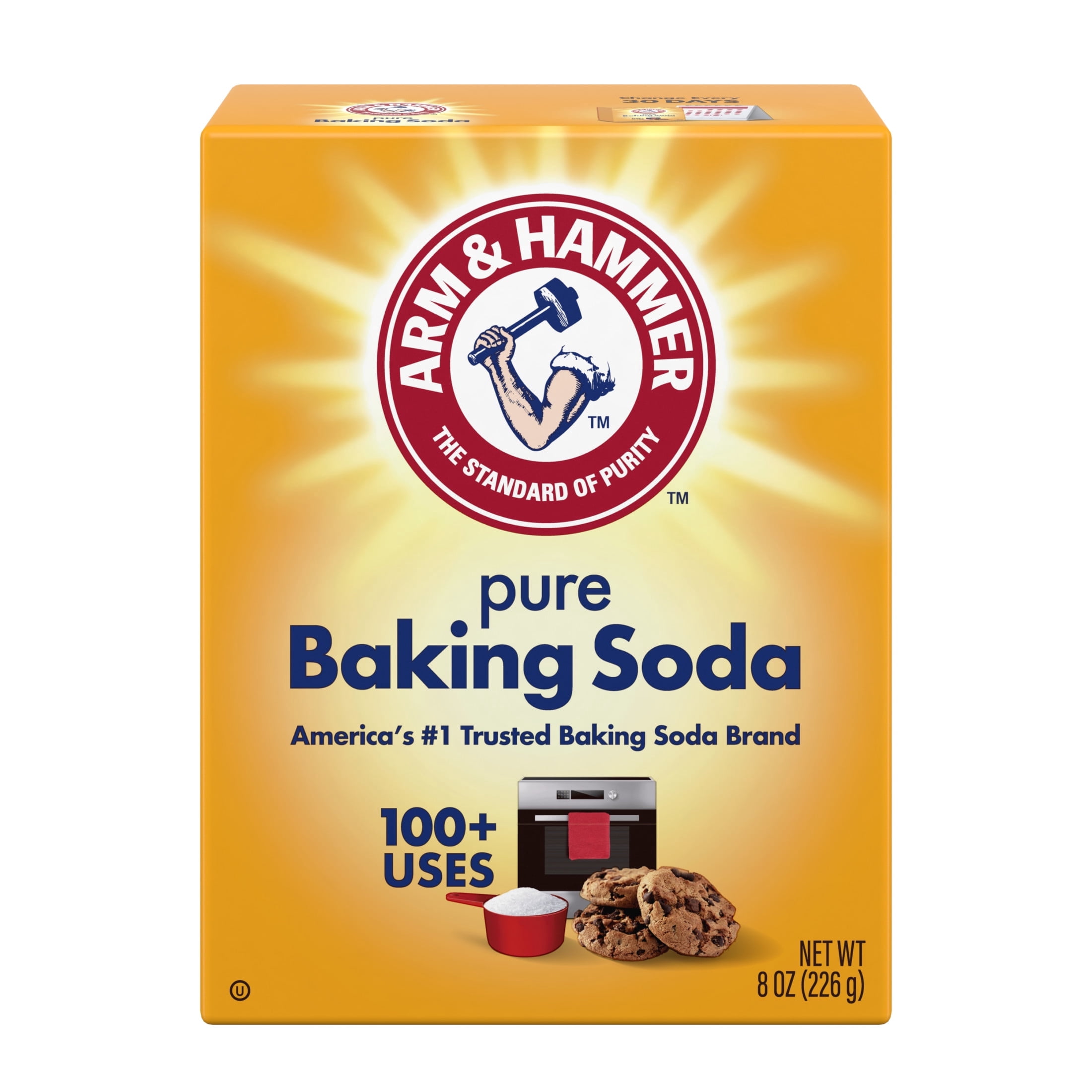 ARM & HAMMER Baking Soda, Multi-Purpose 100% Pure Sodium Bicarbonate Powder, 8 oz Box