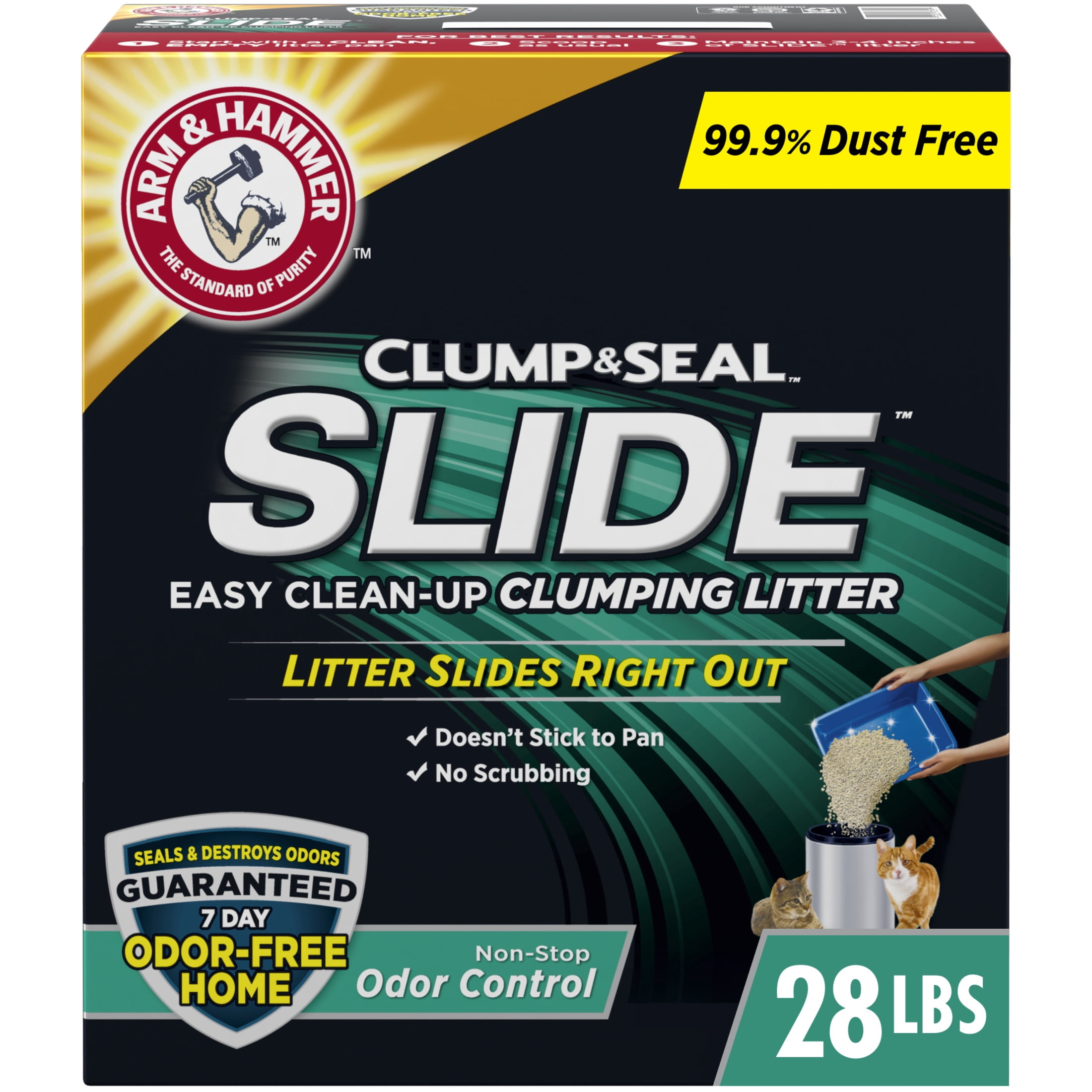 ARM & HAMMER SLIDE Easy Clean-Up Litter, Non-Stop Odor Control, 28 lb