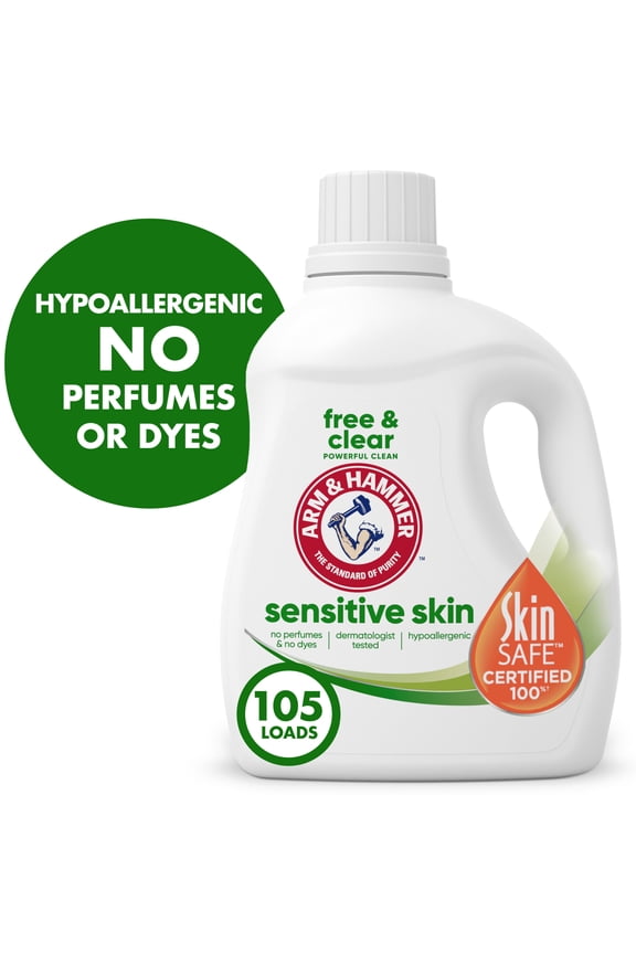 Sensitive Skin Free & Clear Liquid Laundry Detergent Soap, 105 fl oz, 105 Loads