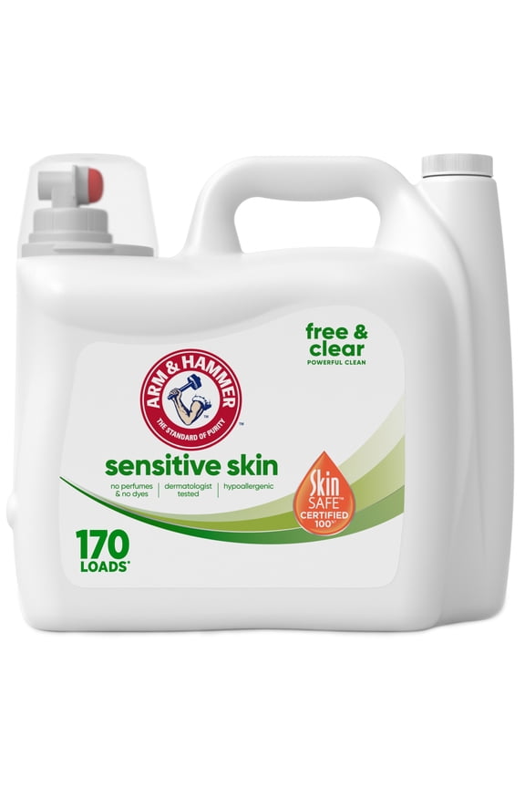 Sensitive Skin Free & Clear Liquid Laundry Detergent Soap, 170 fl oz, 170 Loads