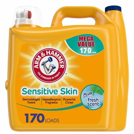 ARM & HAMMER Sensitive Skin Fresh Scent Liquid Laundry Detergent, 229.5 Fl Oz Bottle