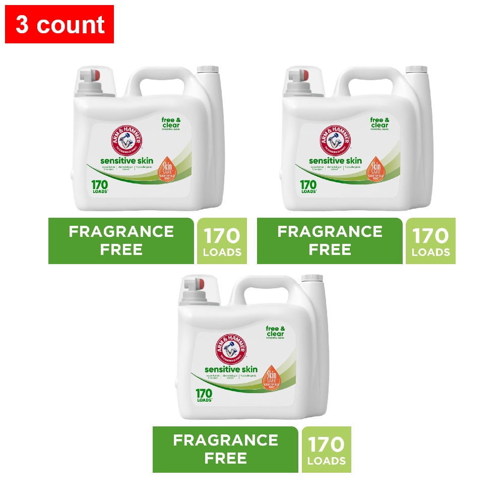 ARM & HAMMER Sensitive Skin Hypoallergenic Liquid Laundry Detergent 170 fl oz - 3 count