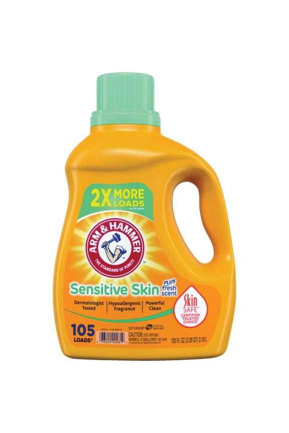 Sensitive Skin Liquid Laundry Detergent Soap, Fresh Scent, 105 fl oz, 105 Loads