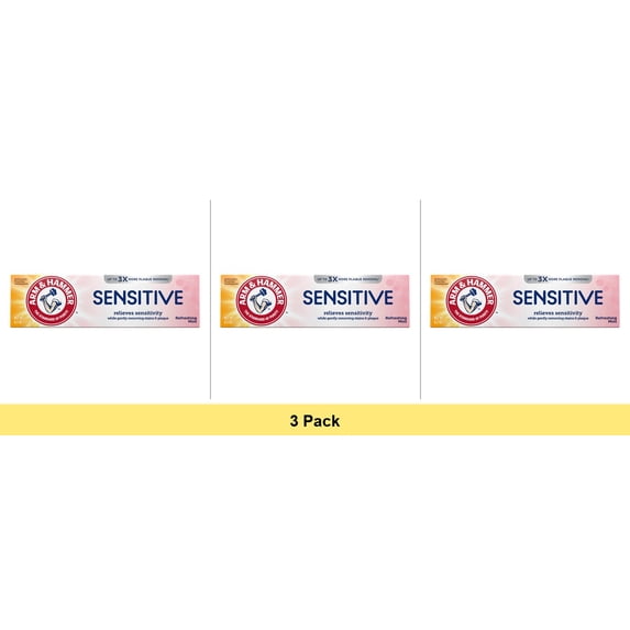 ARM & HAMMER Sensitive Teeth & Gums Toothpaste 4.5 oz - 3 Pack Bundle