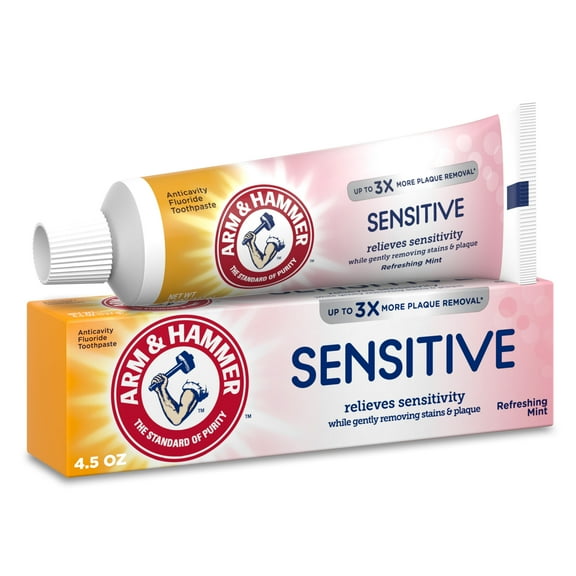 Arm & Hammer Sensitive Teeth & Gums Fluoride Toothpaste, Refreshing Mint, 4.5 oz