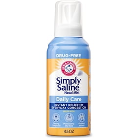 ARM & HAMMER Simply Saline Nasal Care Daily Mist Spray, Saline Nasal Spray, Instant Relief For Every Day Congestion, 4.5 oz