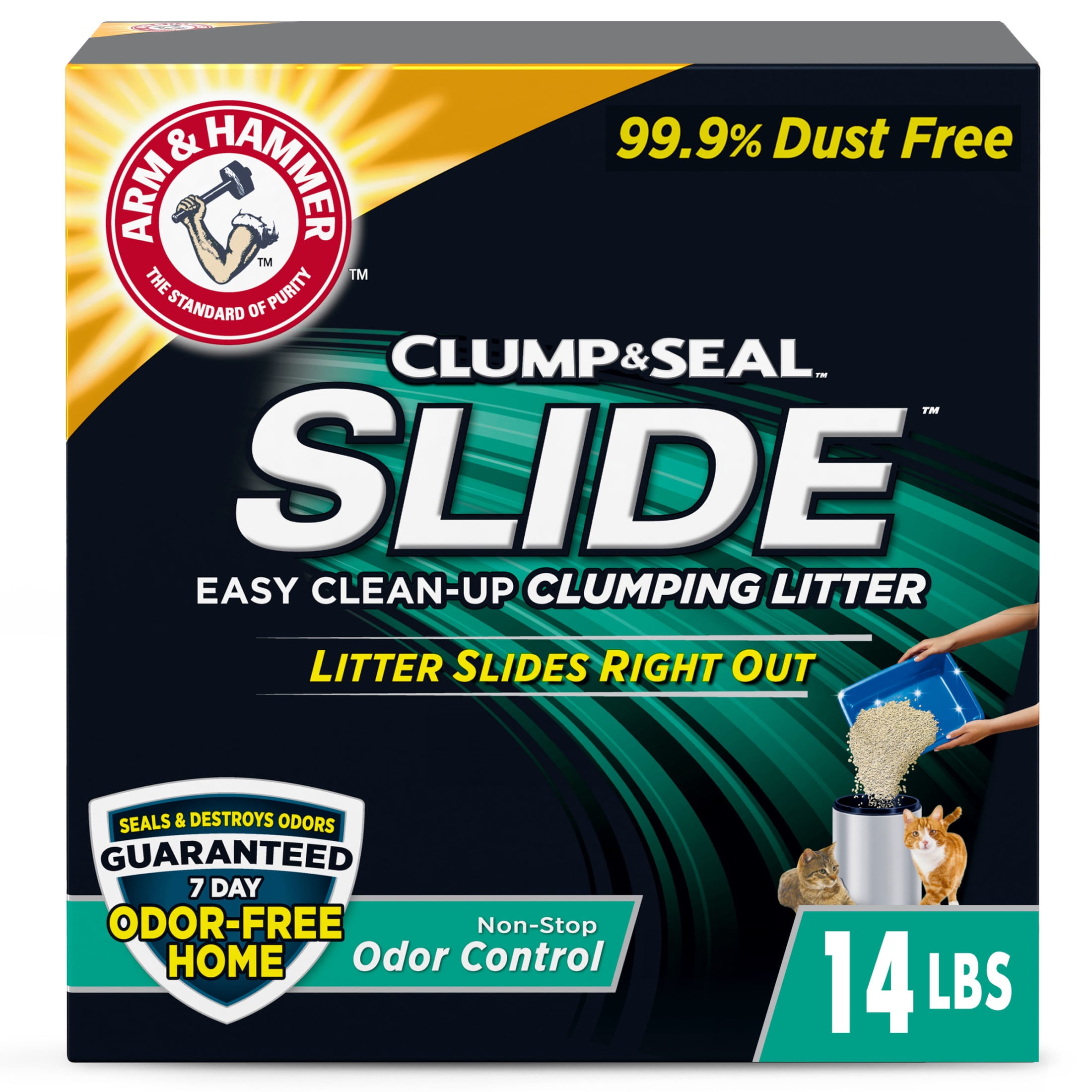 ARM & HAMMER Slide Clumping Cat Litter, Non-Stop Odor Control, 14lb