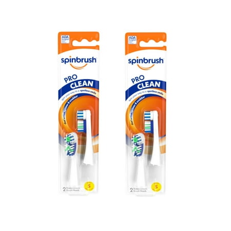 ARM & HAMMER Spinbrush Pro-Clean Replacement Brush Heads, Soft 2 ea (Pack of 2)