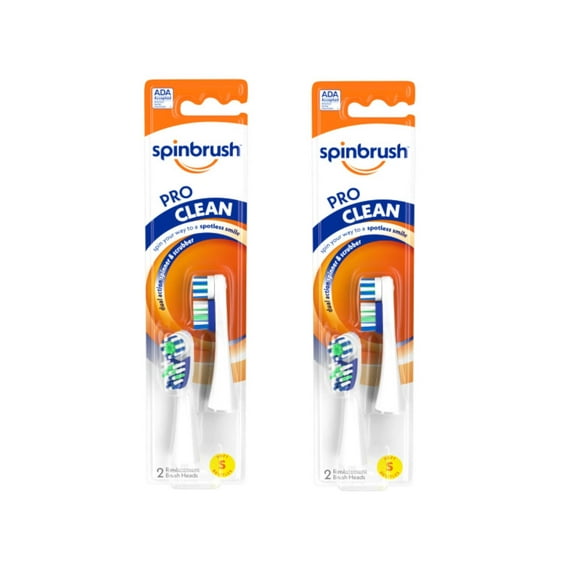 ARM & HAMMER Spinbrush Pro-Clean Replacement Brush Heads, Soft 2 ea (Pack of 2)